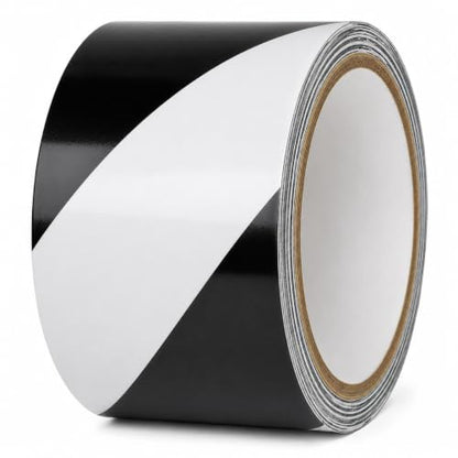 GGR Supplies Black & White Hazard Stripe Tape, 3 inches x 18 Yards - color: Black & White, size: 3 in. x 18 yds. (72mm)