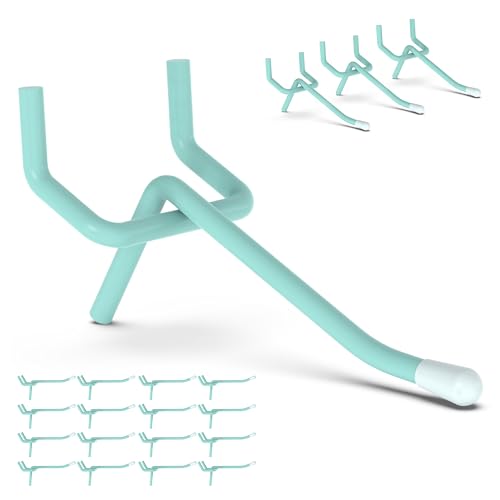 HUHOLE 50 Pack 2 Inch Blue Pegboard Hooks with Rubber Tips - color: Blue, size: 2 Inch