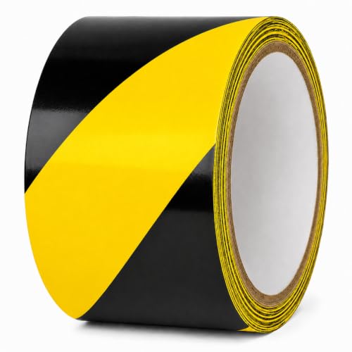 GGR Supplies Black & Yellow Hazard Stripe Tape, 3 inches x 18 Yards - color: Black & Yellow, size: 3 in. x 18 yds. (72mm)
