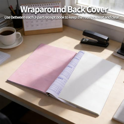 Money and Rent Receipt Books with Cardboard Insert,7-5/8" x 10-7/8" Spiral Bound,3 Part Carbonless,100 Sets per Book,4 Receipts Per Page for Rent and Cash Transaction