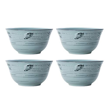 Pfaltzgraff Trellis Coastal 16-Piece Dinnerware Set, teal - color: Teal