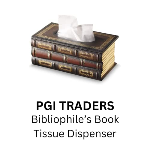 Bibliophile’s Book Tissue Dispenser | Covers Standard Box | Facial Tissues Holder | Office, Living Room, Bedroom, Bathroom