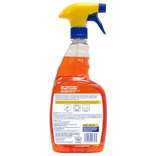 Zep Heavy-Duty Citrus Cleaner - 32 Ounces (Case of 12) ZUCIT32 - Removes Oil, Grease, Adhesive and Kitchen Soil… - size: 32 Fl Oz (Pack of 12)