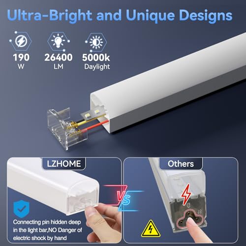 LZHOME Hexagon 5000K LED Garage Lights: 25 Pack Updated 1.31-inch Wider Size,26300LM Super Bright Hex Lighting Ceiling LED Shop Light for Garage, Car Detailing, Workshop, Warehouse, Gym, Basement - size: 5 HEX