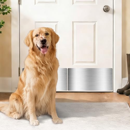 2 PCS 8" x 16" Brushed Door Kick Plate, Self-Adhesive, Rounded Corners - color: Brushed Silver, size: 8"x16"