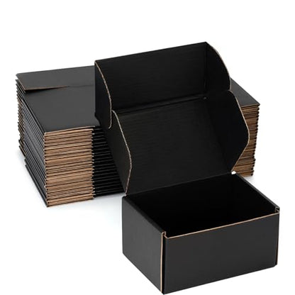 6x4x3 Black Shipping Boxes for Small Business, Packing, 25 Pack - color: Black, size: 6x4x3-Inch