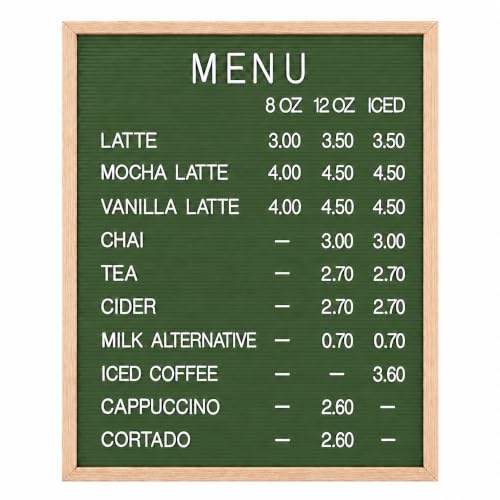 24 x 30 Inch Green Felt Letter Board, Large Menu Board with 966 Characters - color: Green