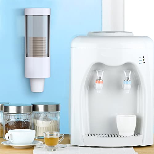 Chengu 2 Pcs Wall Mounted Bathroom Cup Dispenser for 3-5 oz Cups, White - color: White