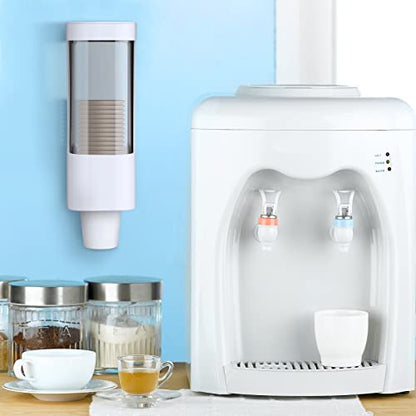 Chengu 2 Pcs Wall Mounted Bathroom Cup Dispenser for 3-5 oz Cups, White - color: White