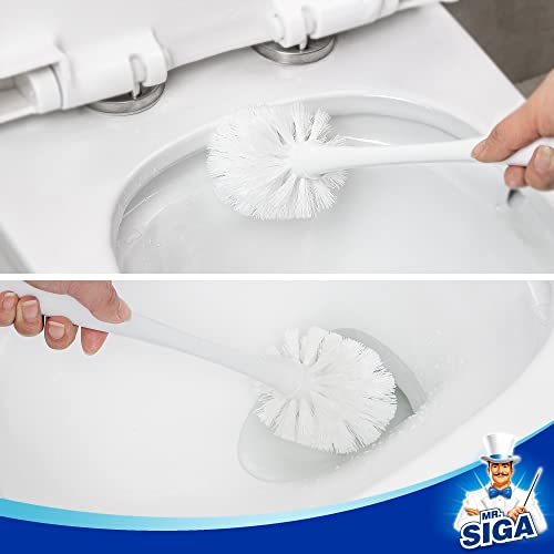MR.SIGA Toilet Plunger and Bowl Brush Combo for Bathroom Cleaning, White - color: White