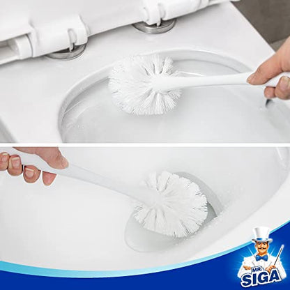 MR.SIGA Toilet Plunger and Bowl Brush Combo for Bathroom Cleaning, White - color: White
