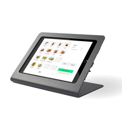 Anti-Theft iPad Kiosk Stand for Desk | Secure Metal Tablet Holder for Business POS & Retail | iPad POS Stand Compatible with 7th, 8th & 9th Gen (2019-2021) | 10.2 inch | Black - size: iPad 7th, 8th & 9th Gen - 10.2"