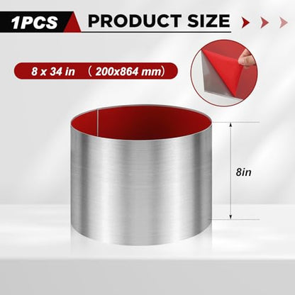 1 Pack 8 x 34 Inch Stainless Steel Kick Plate, Silver - color: Silver, size: 8 x 34 Inch