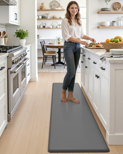 DEXI Anti Fatigue Kitchen Floor Mat Cushioned Standing Runner 70x20, Grey - color: Grey, size: 70"L x 20"W x 0.7"Th