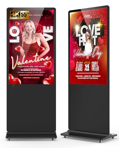 55-inch Digital Signage Display, 4K 2160P LCD Screen Kiosk Signs - color: Non-touch screen, size: 55"