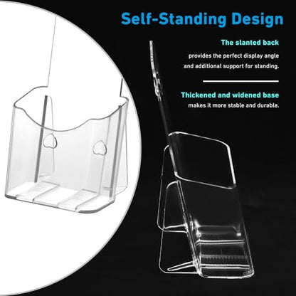 xydstay Acrylic Brochure Holder 4 Inche , Clear Flyer Sign Holder, 2 Pack - size: 4x7