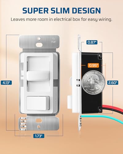 DEWENWILS 2 Pack Dimmer Switch, Single-Pole or 3-Way Dimmer Light Switch - size: 2 pack