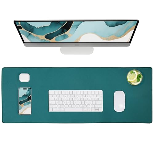 ALOANES Non-Slip Extended Mouse Pad Office&Home Desk Mat Stitched Edge - color: Green, size: 35.4L x 15.7W inches