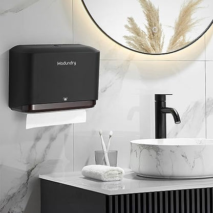 Multifold Wall Mount Paper Towel Dispenser for Bathroom,No-Drill, Black - color: Black-5859, size: 210 Sheet