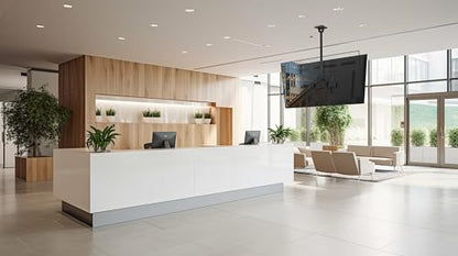 Kanto CM600BTB Back-to-Back Dual TV Ceiling Mount for 40” to 80” TVs | 200 lb Weight Capacity | Height Adjustable | Up to +15°/-6° Tilt | Hidden Cable Management | 360° Rotation | Black - style: Commercial - Back to Back - For 40" to 45" TVs - Black