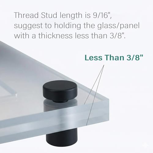 Lantee 12pcs Black Sign Standoff Screws, Stainless Steel Wall Mount Standoff Holders, Heavy Duty for 1/2" Thick Acrylic/Glass 1/2" x 1"(12x25mm) - color: Black, size: 1/2" x 1" / 12 x 25mm