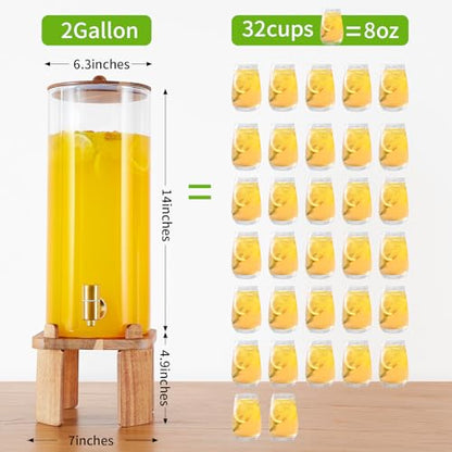 2 Gallon Large Drink Dispenser for Parties,Beverage Dispenser with Stand - size: 2 gallon