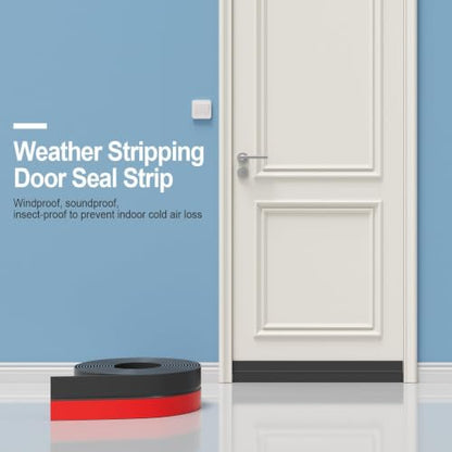 Weather Stripping, 2 in x 20 ft Black Silicone Door Seal Strip - color: Black, size: 2 Inch x 20 Feet