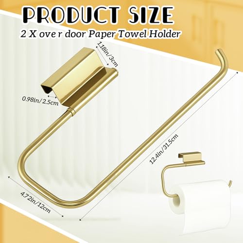 Yaocom 12.4 Inches Cabinet Door Paper Towel Holder, Gold - color: Gold