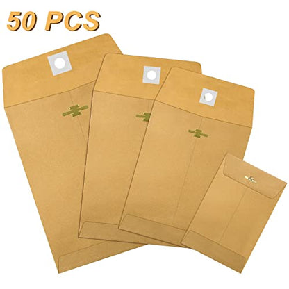 Frienda 4 Sizes Clasp Manila Envelopes, 50 Pcs Kraft Clasp Envelope, Brown - color: Brown, size: 5 x 7 In, 6 x 9 In, 9 x 12 In, 10 x 13 In