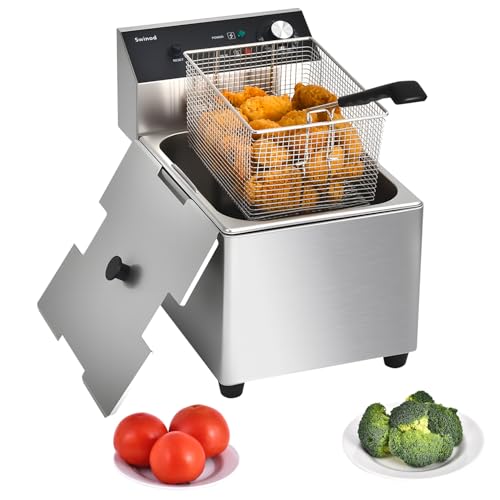 Commercial Deep Fryer with Basket, 14QT 1700W Electric Fryer for Home Use - size: 8L