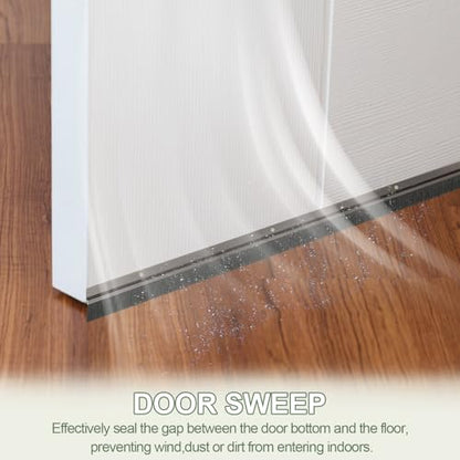 Door Sweep Aluminum Alloy Brush 0.8" Black PP 39"L x 1.8"W Gold - color: Gold, size: 0.8 Inch