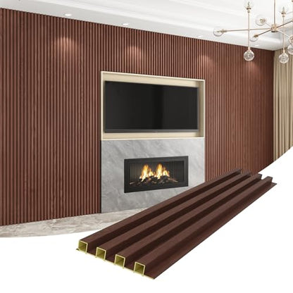 Slat Wall Panel 8-Pack, 108’’x6.1’’, Walnut - size: 108’’x6.1’’-Walnut