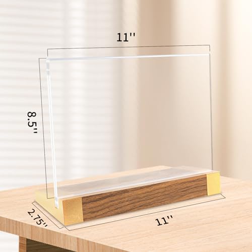 Acrylic Sign Holder 8.5 x 11, L-Shape Horizontal 2 Pack for Tabletop - size: 11*8.5 Inch