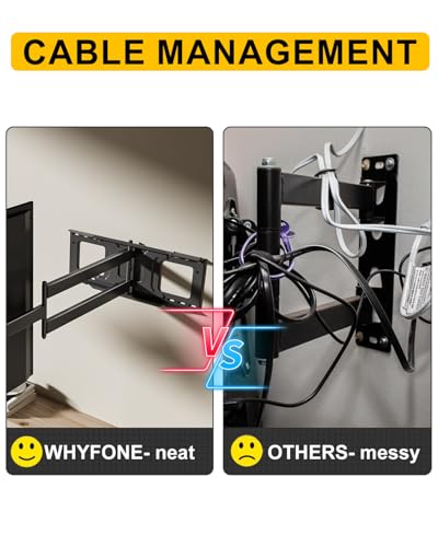 48" Extension Long Arm Full Motion TV Wall Mount 37-85” TV by WHYFONE - size: Fit 37-85" TVs