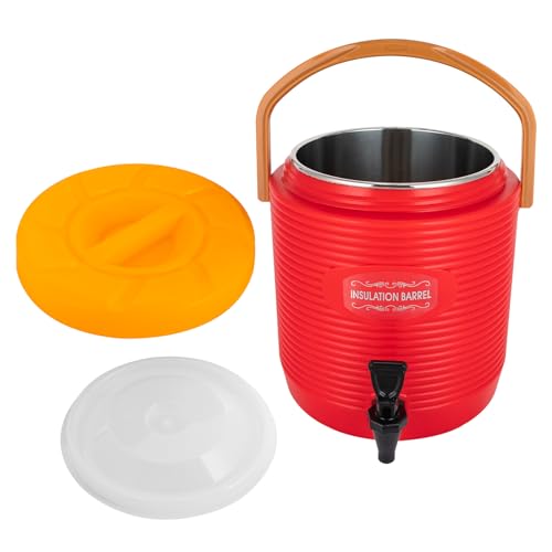 Insulated Beverage Dispenser 3 Gal/6.6Gal, Stainless Steel Commercial Drink Dispenser with Spigot, 24H Hot/Cold Thermal Carafe for Coffee, Tea, Water, Parties (Red, 3Gal / 11L) - color: Red, size: 3Gal / 11L