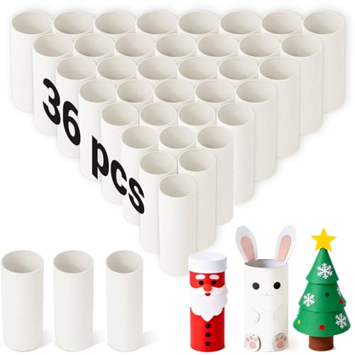 Czoynife White Cardboard Tubes for Crafts, 36Pack, Bulk Paper Rolls for Kids DIY, Classroom Art Supplies, Holiday Decor (1.38x3.98, 1.57x3.98,1.69x3.98) - color: White, size: 36Pack