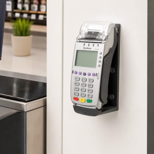 Angled Desk Stand Kiosk Mount for Verifone VX520 Reader, Wall Mount Secure Plate