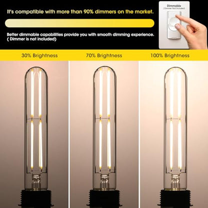7.3" T10 Tubular LED Light Bulb, 60W Eq, Dimmable, Cool White 4000K, 6-Pack - color: Cool White, size: 7.3 Inch- 6 Count
