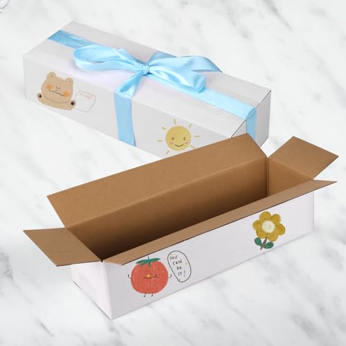 Calenzana 12x4x3 Shipping Boxes Set of 25, White Corrugated Cardboard Box for Mailing Packing Gifts Small Business - size: 12x4x3, style: 25 Pack