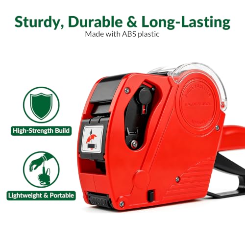 NATURALABEL 1-Line 8-Digit Price Gun Kit (Model NT5500, Red) - color: Red