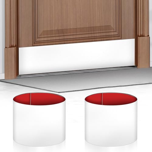 2 PCS 8" x 34" Self Adhesive White Door Kick Plate for Bottom of 36" Door - color: Ivory White, size: 2 PCS