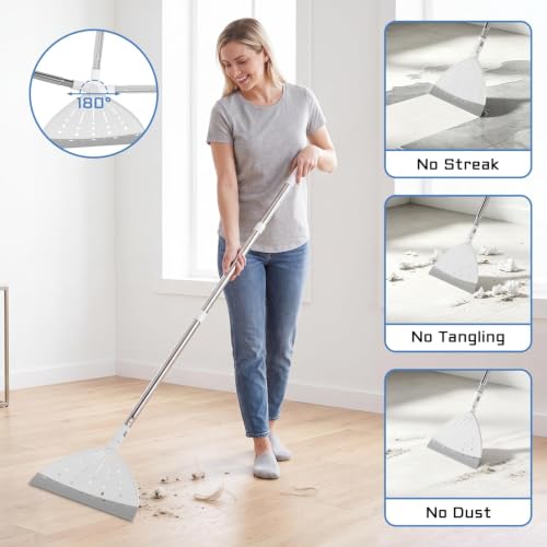 7-in-1 Shower Cleaning Tool, Floor Scrub Brush with 47" Long Handle