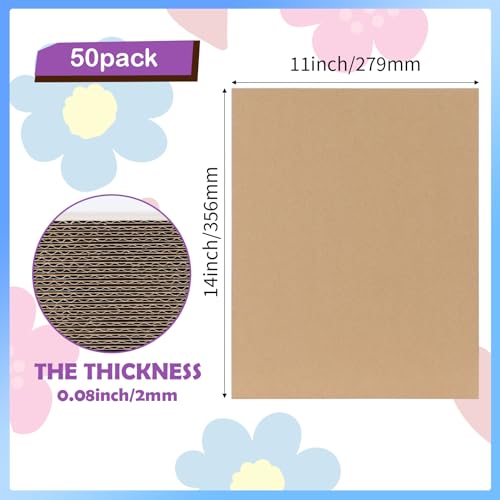 RLAVBL 100 Pack 11x14 Corrugated Cardboard Sheets, Flat Cardboard Inserts for Shipping, Mailing, Packing, DIY Crafts - color: Brown-50 Pack, size: 11x14 (Pack of 2)