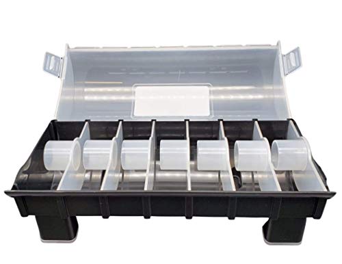 QSRProducts 7-Slot Day of The Week Covered Label Dispenser (for 3/4" & 1" Labels) - Food Sticker Holder for Inventory Management and Meal Prep, Protects Labels Inside