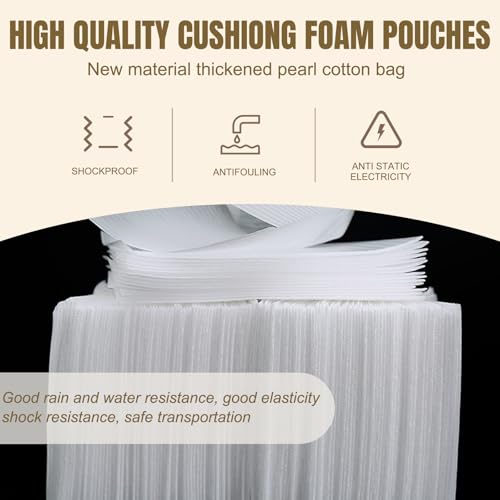 Packing Foam Pouches 1/12'' thickness 8 x10IN, 50 Pack - size: 8X10IN-50PCS