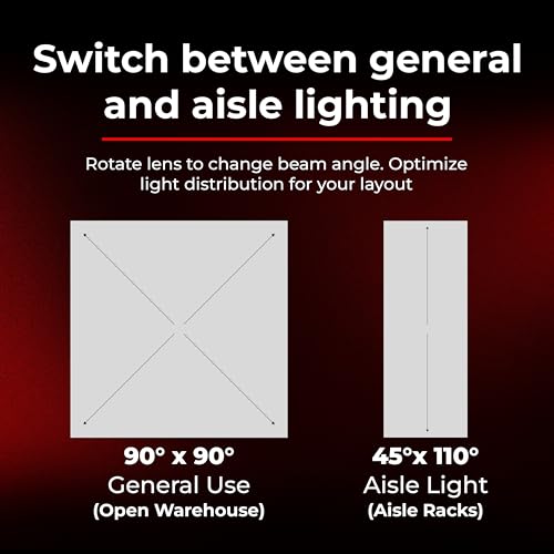 RAB Lighting RBAY15M LED High Bay Light - 260W 220W 160W Adjustable Linear High Bay Lighting Fixture - 3500K 4000K 5000K Dimmable 0-10V - Warehouse Lighting Shop Light 120-277V - size: M