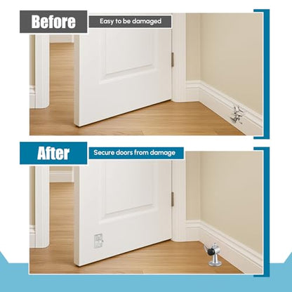 Yaocom 2 Pack Floor Mounted Door Stops, 3.5 Inch, Silver - color: Silver