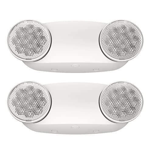 2 Pack Emergency Light, Wall Mount, UL 924 Certified, Battery Backup, 2 Bug Eye Heads, Commercial Lighting Fixtures - size: 2 PACK