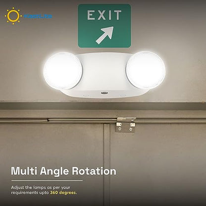KASTLITE Commercial LED Emergency Light, Round Lens Style, 8-Pack - color: WHITE - ROUND, size: 8 Pack