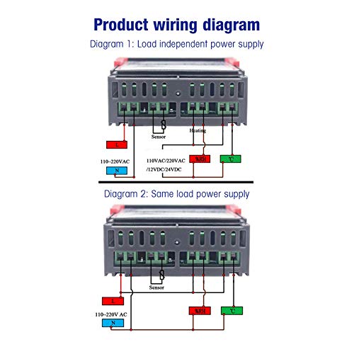 Temperature Control 110V - 220VAC Digital Display Temperature and Humidity Controller Meter with Integrated Sensor(110-220VAC) - size: 110-220VAC